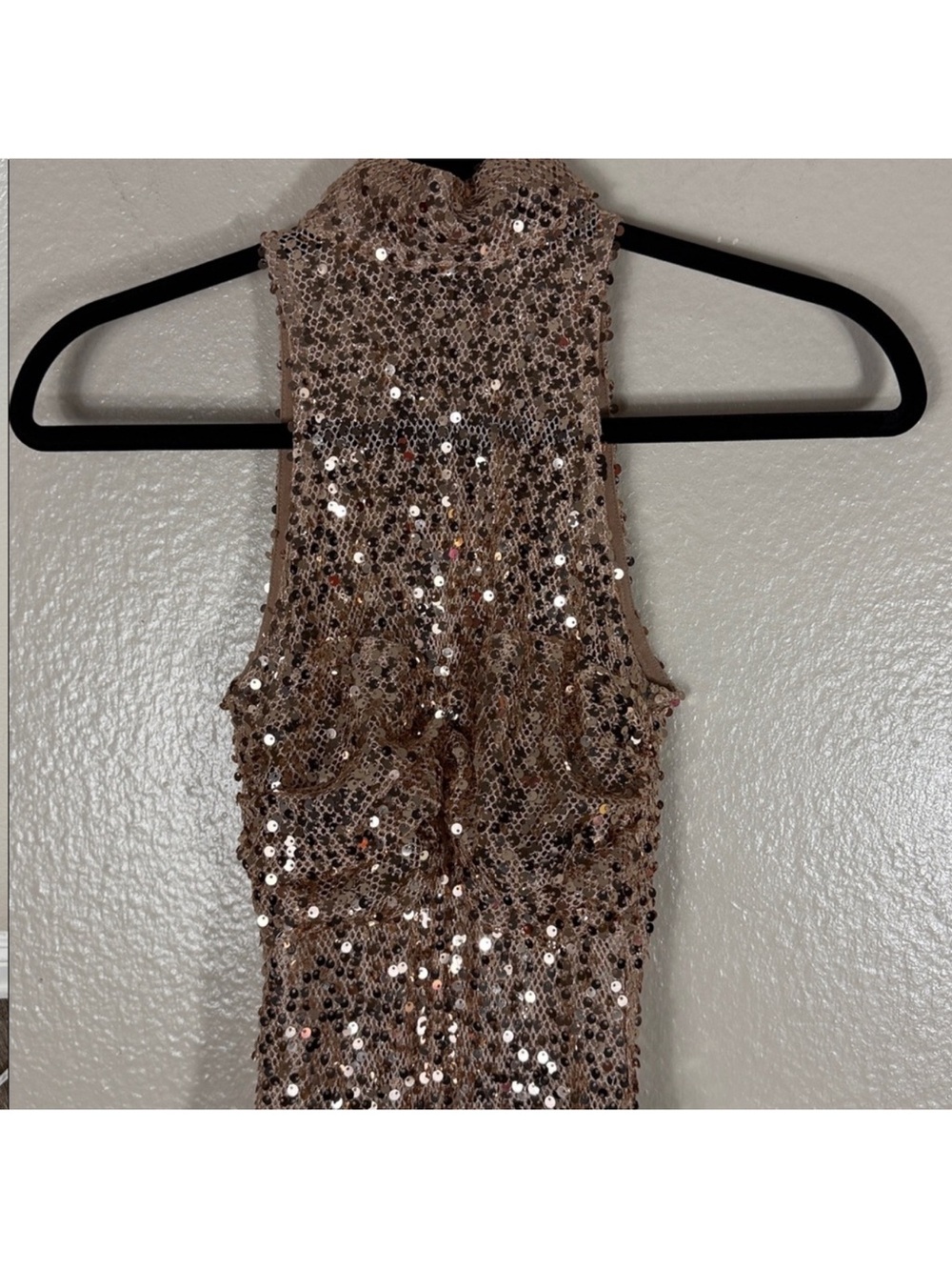 Delfi Collective Avelie Ruched Sequin Dress in Nude - Picture 7 of 15